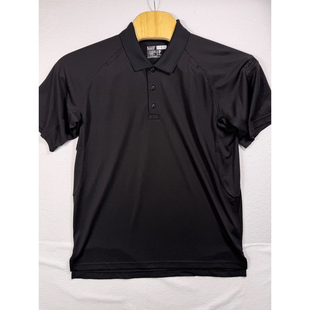 5.11 Tactical Polo Shirt Mens Large Black Performance Short Sleeve 71049-019